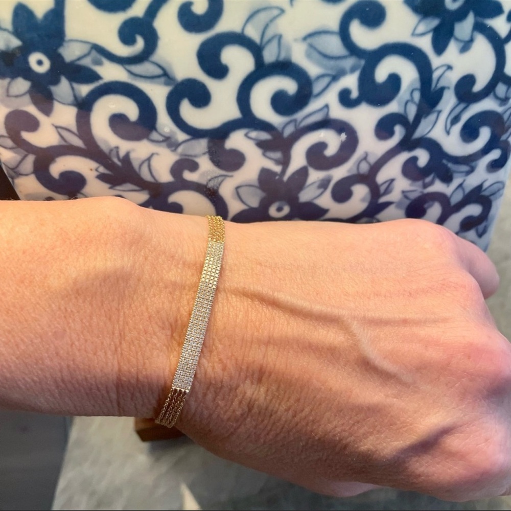 Anne Sisteron pavé diamond bracelet 14K Rose Gold, Multi-Chain - Picture 2 of 11